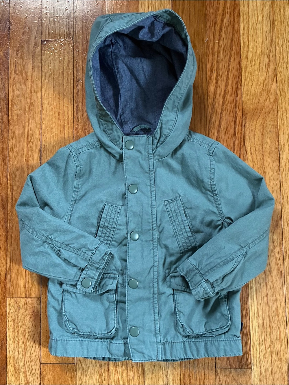 Baby B’Gosh Hooded Light Weight Zipper Snap Anorak Jacket Pockets 24M